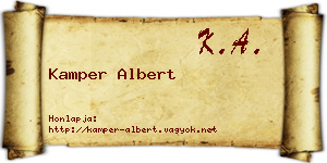 Kamper Albert névjegykártya