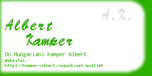 albert kamper business card